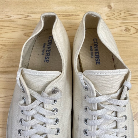 Vintage Converse Jack Purcell Made in USA White Canvas Low Top Men Sneaker 10.5 - Picture 8 of 16